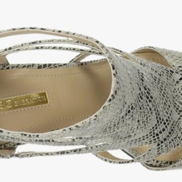 BCBG Generation "Duchess" Snakeskin heeled sandal with back zip, NWOT, sz 9 - Picture 5 of 12